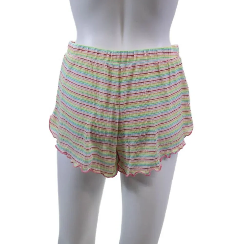 Emerson Road Womens Butterfly Print Sleepwear Top + Shorts Set White Size S